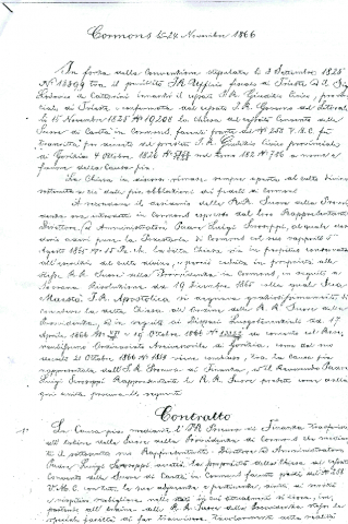 Atto di cessione del 1866 alle Suore della Provvidenza di Cormòns