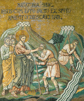 Gesù tocca gli occhi del cieco di Gerico